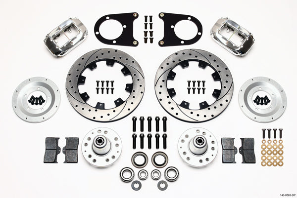37-48 FORD KIT,FRONT,FDL,12" DRILLED ROTORS,POLISHED