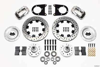 37-48 FORD KIT,FRONT,FDL,12" DRILLED ROTORS,POLISHED