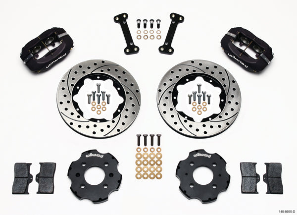 90-97 HONDA FULL DISC BRAKE KIT,11" DRILLED,BLACK,2.39 OFFSET REAR