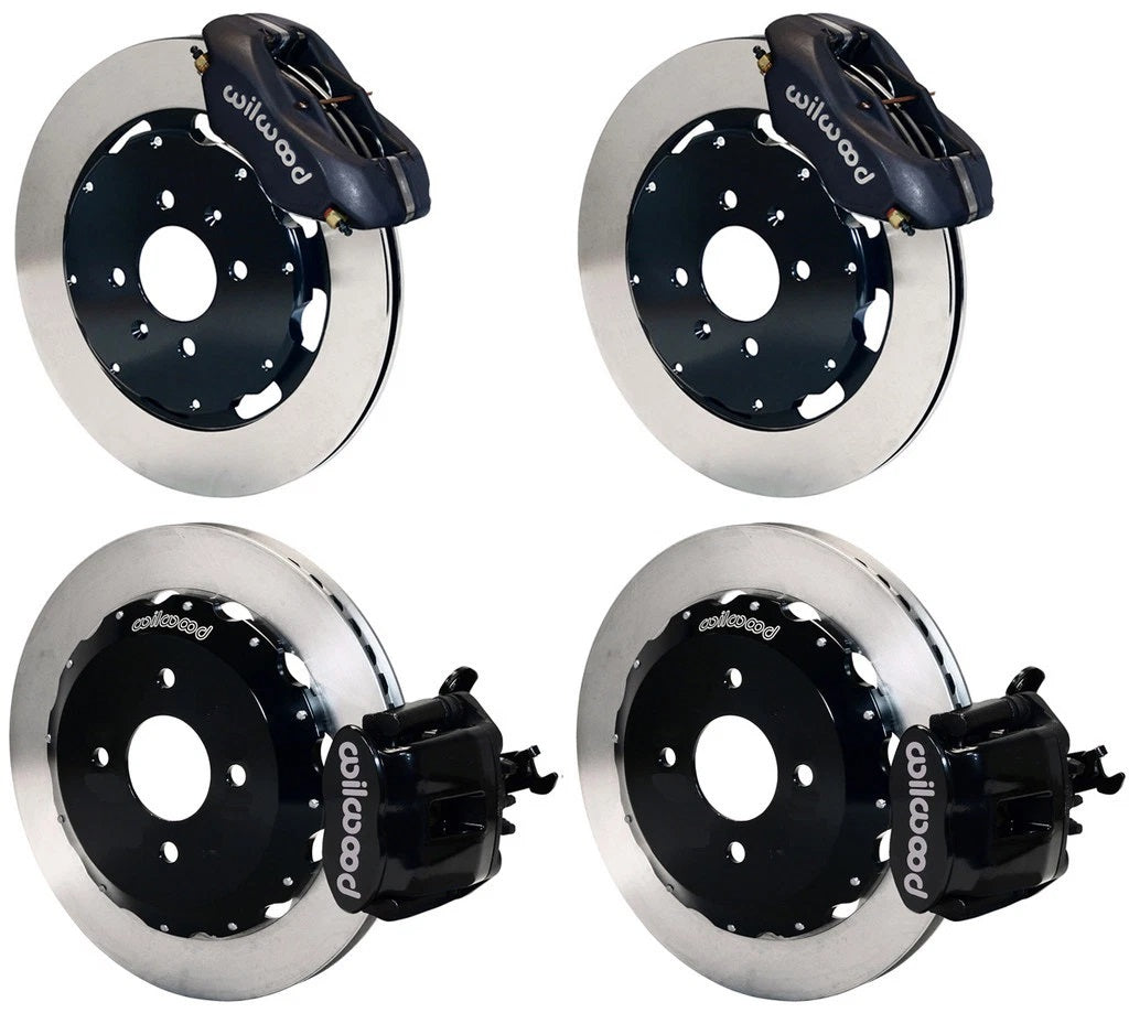 90-97 HONDA FULL DISC BRAKE KIT,11" ROTORS,BLACK,2.39 OFFSET REAR