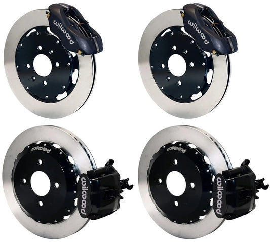 90-97 HONDA FULL DISC BRAKE KIT,11" ROTORS,BLACK,2.39 OFFSET REAR