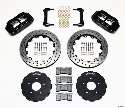 97-13 CORVETTE FULL DISC BRAKE KIT,13" DRILLED ROTORS,BLACK CALIPERS