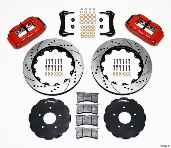 97-13 CORVETTE KIT,FRONT,14",DRILLED,RED