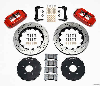 97-13 CORVETTE KIT,FRONT,14",DRILLED,RED