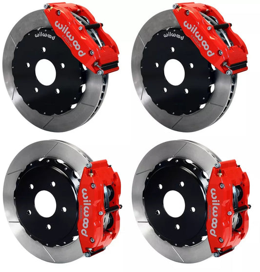 97-13 CORVETTE FULL DISC BRAKE KIT,14" ROTORS,RED CALIPERS