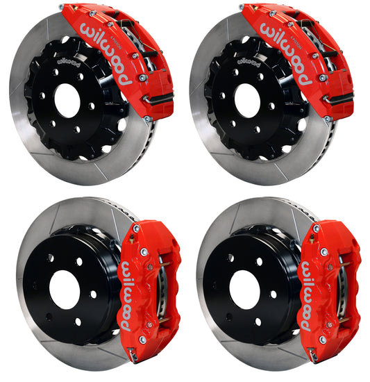 99-18 GM TRUCK/SUV FULL DISC BRAKE KIT,16/14" ROTORS,RED CALIPERS