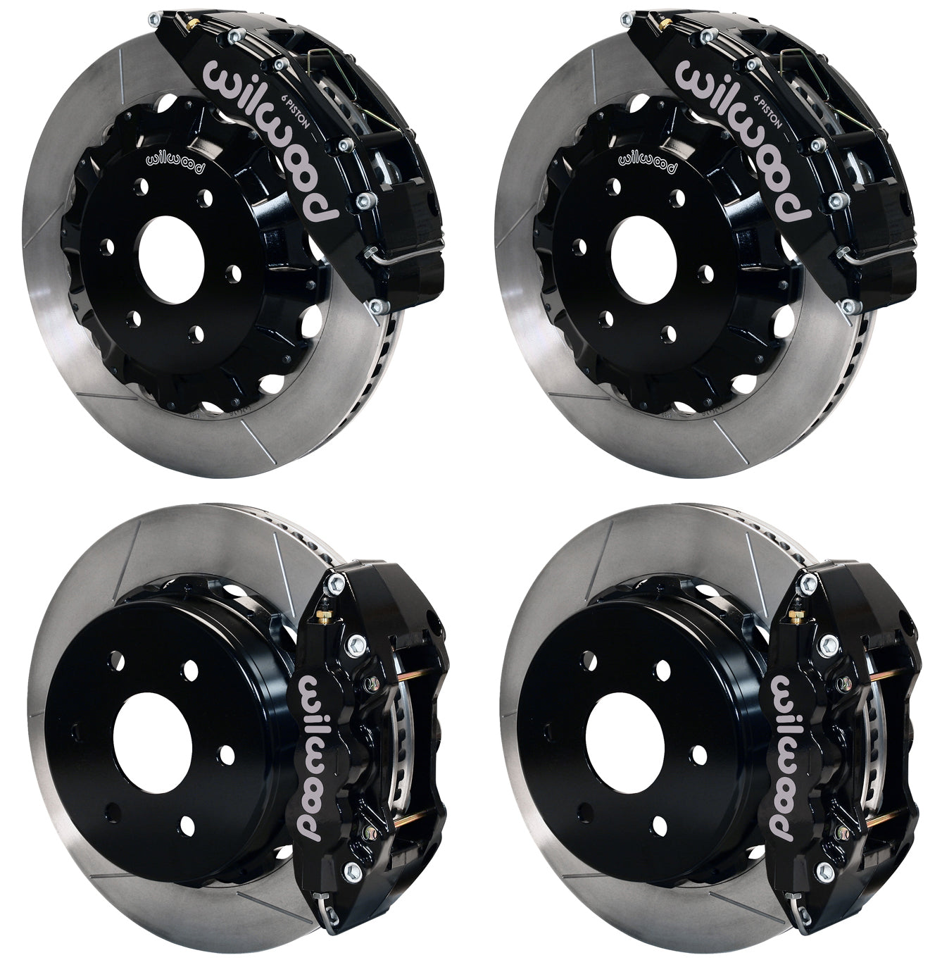 00-06 GM SUV FULL DISC BRAKE KIT,16/14" ROTORS,BLACK CALIPERS