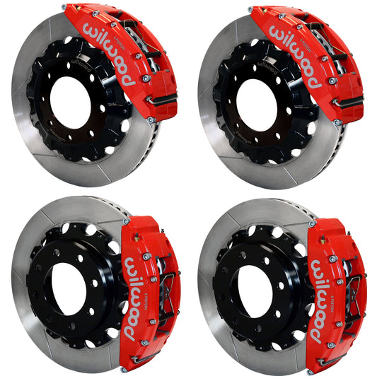 99-10 GM 2500 TRUCK/SUV FULL DISC BRAKE KIT,16" ROTORS,RED,4.84" CENTER
