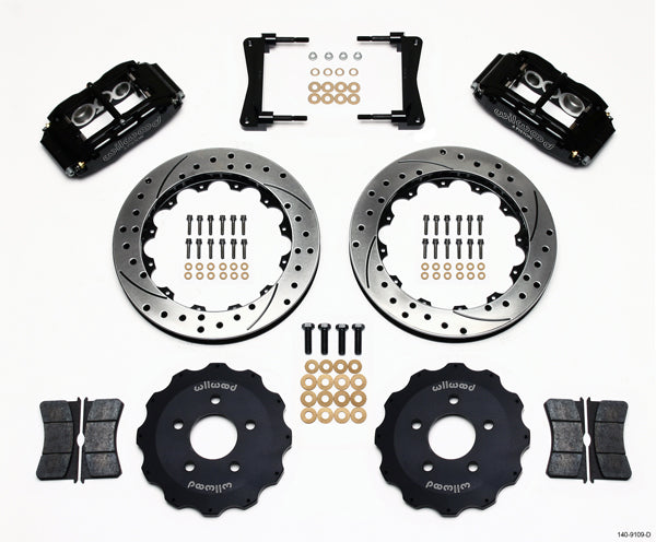 05-14 MUSTANG,FULL DISC BRAKE KIT,13" DRILLED,BLACK CALIPERS