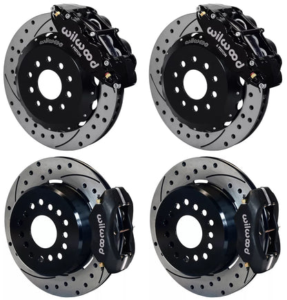 05-14 MUSTANG,FULL DISC BRAKE KIT,13"/12" DRILLED,BLACK CALIPERS