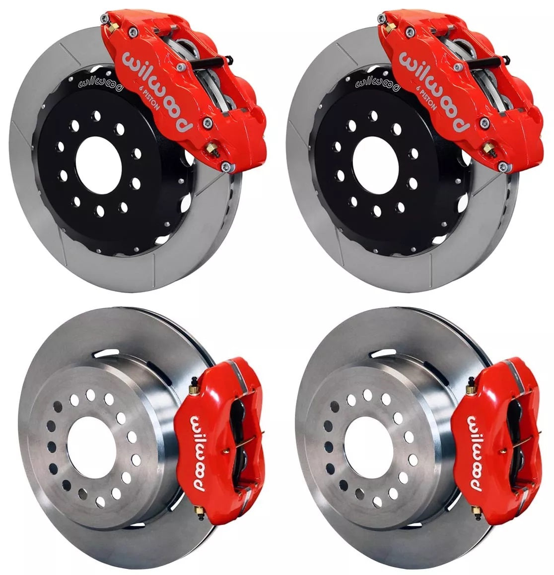 05-14 MUSTANG,FULL DISC BRAKE KIT,13"/12" ROTORS,RED CALIPERS