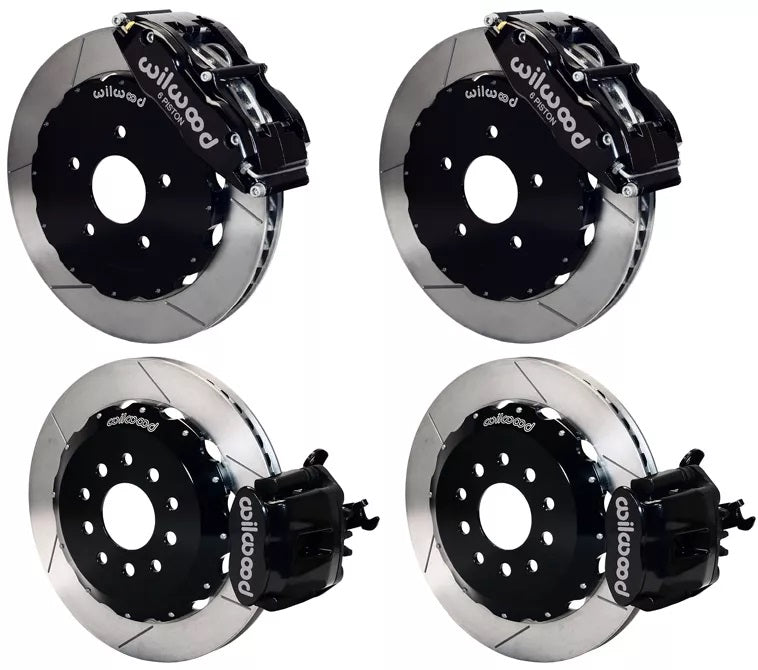 05-14 MUSTANG,FULL DISC BRAKE KIT,14"/13" ROTORS,BLACK CALIPERS