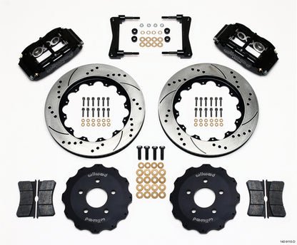 05-14 MUSTANG,FULL DISC BRAKE KIT,14"/13" DRILLED,BLACK CALIPERS