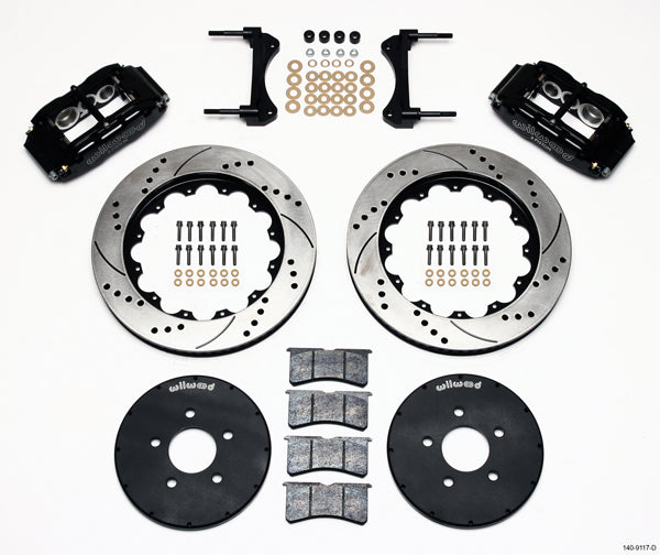 94-04 FORD MUSTANG KIT,FRONT,14" DRILLED ROTORS,6 PISTON BLACK CALIPERS