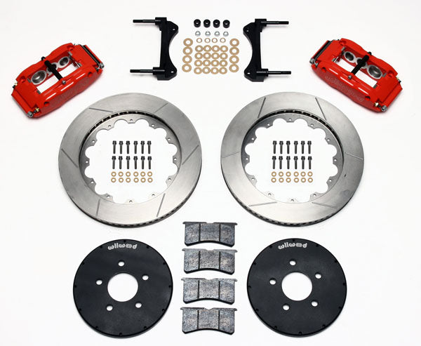 94-04 MUSTANG,FULL DISC BRAKE KIT,14"/13" ROTORS,RED CALIPERS