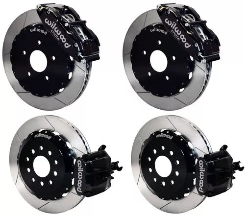 94-04 MUSTANG,FULL DISC BRAKE KIT,14"/13" ROTORS,BLACK CALIPERS