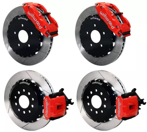 94-04 MUSTANG,FULL DISC BRAKE KIT,14"/13" ROTORS,RED CALIPERS