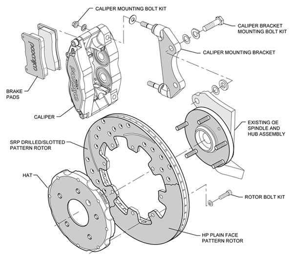 SUBARU IMPREZA,FORESTER,LEGACY,FRONT,DPR4,12" ROTORS,BLACK CALIPERS