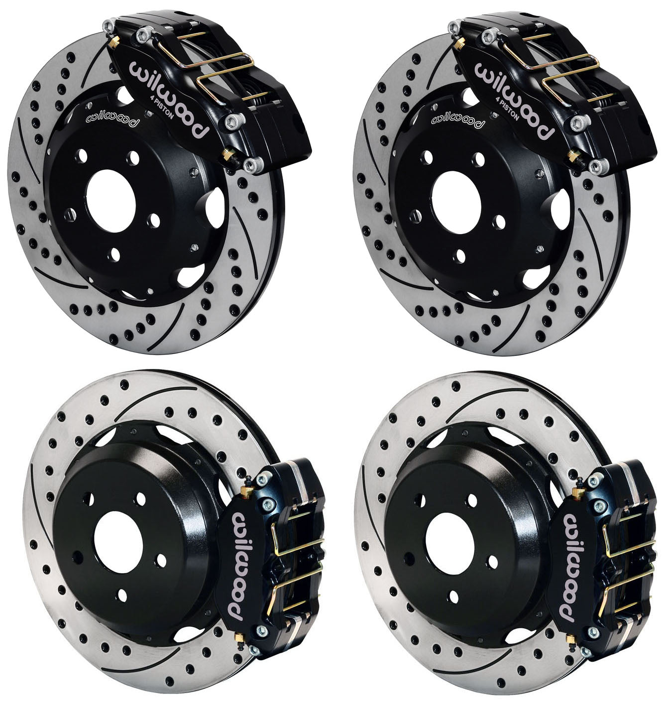 99-08 SUBARU FULL DISC BRAKE KIT,12" DRILLED ROTORS,BLACK CALIPERS
