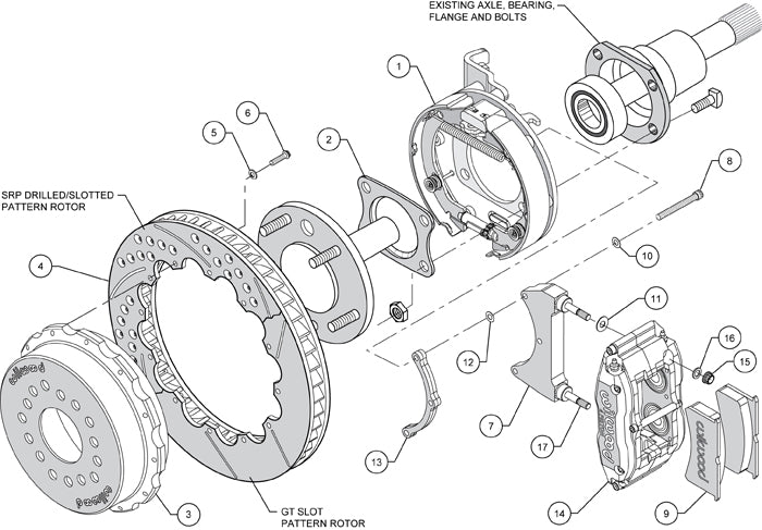 BIG FORD KIT,2.36",REAR PB,SL4R,13",RED