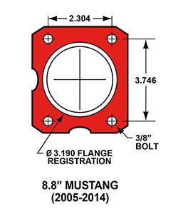 05-14 MUSTANG,REAR PB,13",DRILLED,RED