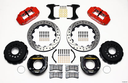 FORD 8.8" KIT,2.50",REAR PB,13" DRILLED ROTORS,RED