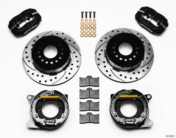 05-14 MUSTANG,FULL DISC BRAKE KIT,13"/12" DRILLED,BLACK CALIPERS