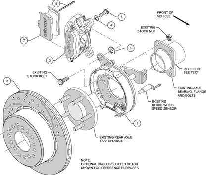 05-14 MUSTANG,FULL DISC BRAKE KIT,13"/12" DRILLED,RED CALIPERS