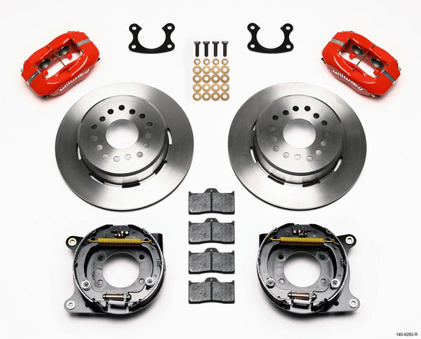70-73 FORD,MERCURY FULL DISC BRAKE KIT,12" ROTORS,4 PISTON RED CALIPERS