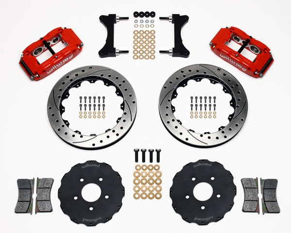 MITSUBISHI EVO VII,VIII,IX,14",DRILLED,RED