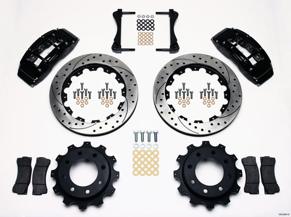 99-10 GM 2500 TRUCK/SUV FULL DISC BRAKE KIT,16" DRILLED ROTORS,BLACK,4.63" CTR