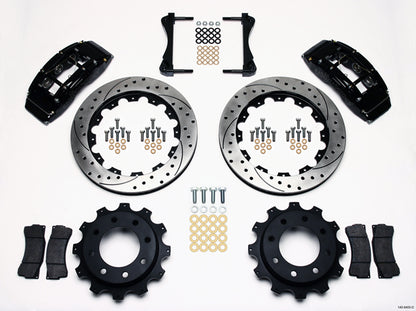 99-10 GM 2500 TRUCK/SUV FULL DISC BRAKE KIT,16" DRILLED ROTORS,BLACK,4.63" CTR