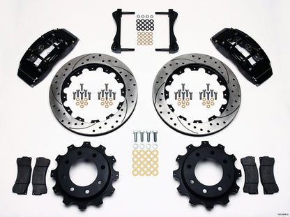 99-10 GM 2500 TRUCK/SUV FULL DISC BRAKE KIT,16" DRILLED ROTORS,BLACK,4.84" CTR