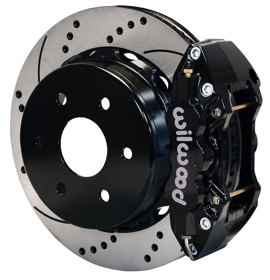 99-18 GM 1500 TRUCK/SUV W/1 PISTON OE,REAR,AERO4 BLACK CALIPERS,14.25" DRILLED