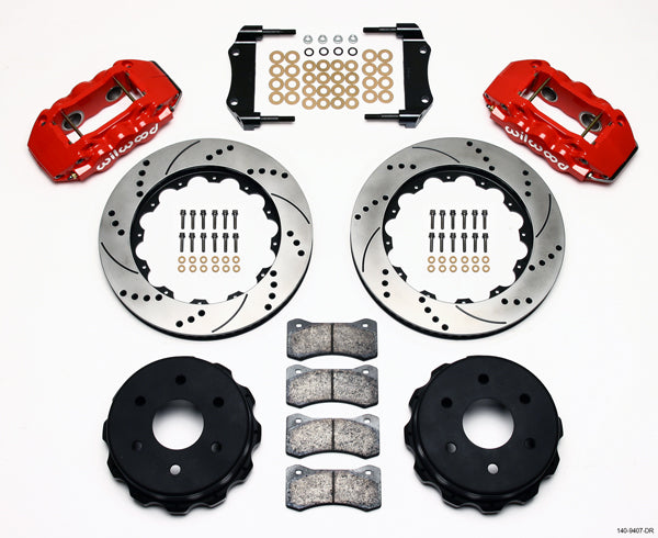 99-18 GM 1500 TRUCK/SUV W/1 PISTON OE,REAR,AERO4 RED CALIPERS,14.25" DRILLED