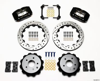 09-13 NISSAN 370Z FULL DISC BRAKE KIT,13" DRILLED ROTORS,BLACK CALIPERS