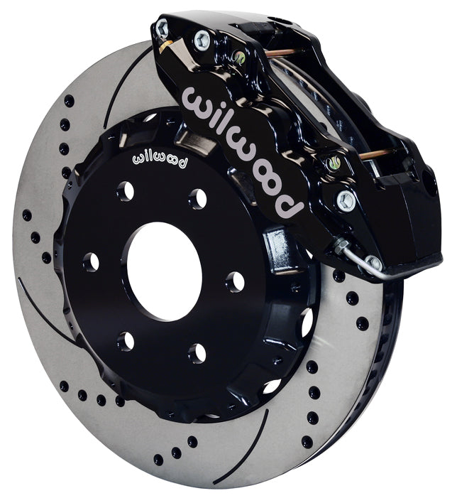 99-18 GM 1500 TRUCK/SUV,FRONT,W6AR 6 PISTON BLACK CALIPERS,14" DRILLED ROTORS