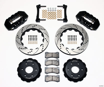 99-18 GM TRUCK/SUV FULL DISC BRAKE KIT,14" DRILLED ROTORS,BLACK CALIPERS