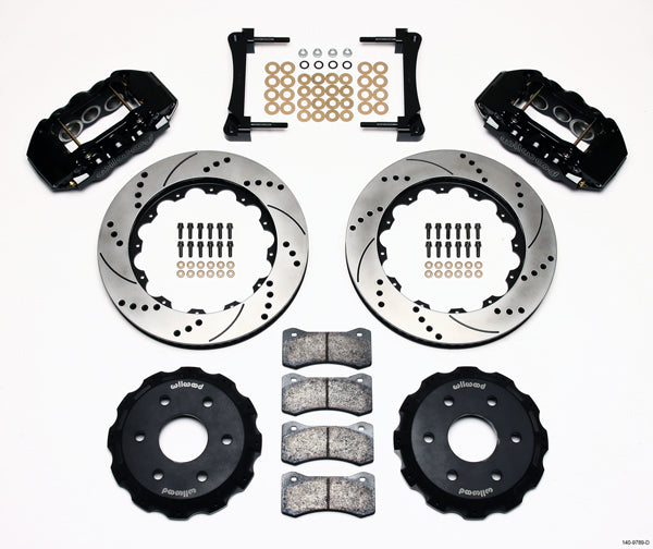 00-06 GM SUV FULL DISC BRAKE KIT,14" DRILLED ROTORS,BLACK CALIPERS