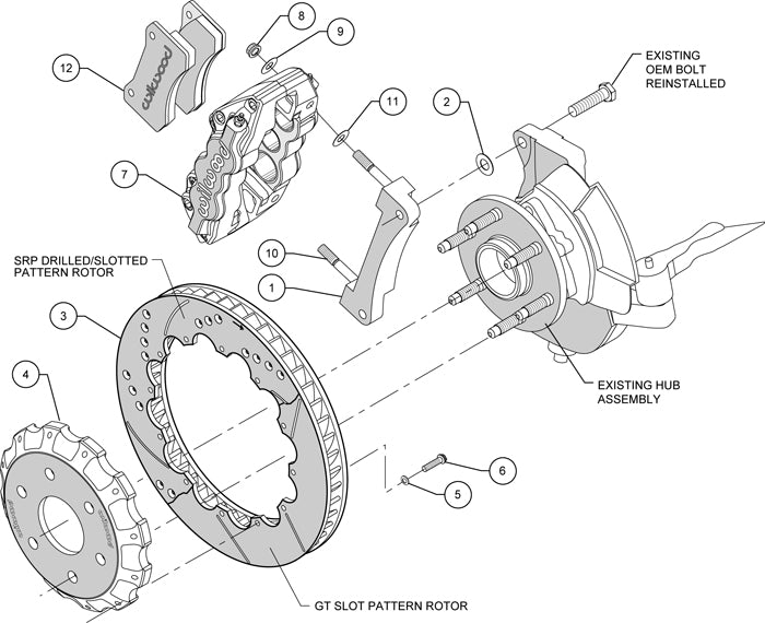 00-06 GM SUV FULL DISC BRAKE KIT,14" DRILLED ROTORS,RED CALIPERS