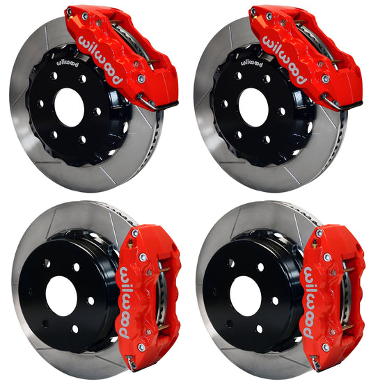 99-18 GM TRUCK/SUV FULL DISC BRAKE KIT,14" ROTORS,RED CALIPERS