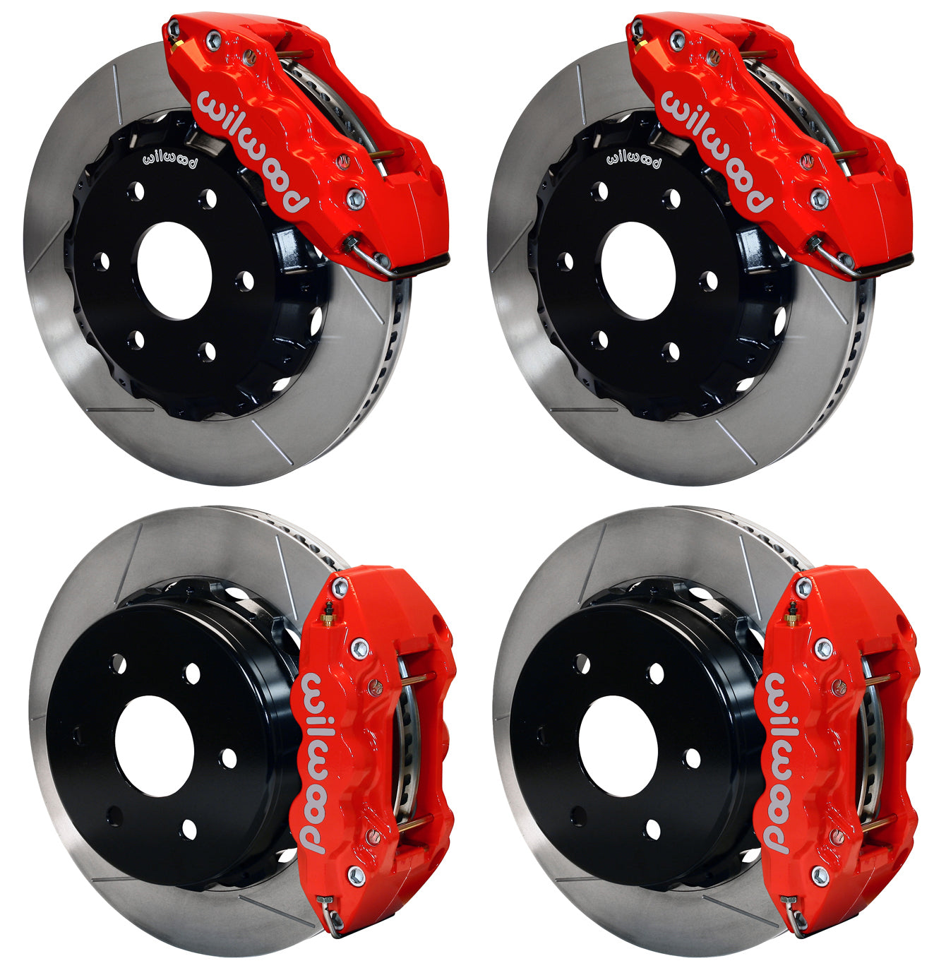 00-06 GM SUV FULL DISC BRAKE KIT,14" ROTORS,RED CALIPERS