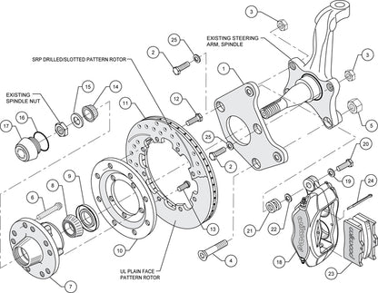 62-72 CDP B&E BODY W/DRUMS FULL DISC BRAKE KIT,12" ROTORS,BLACK CALIPERS