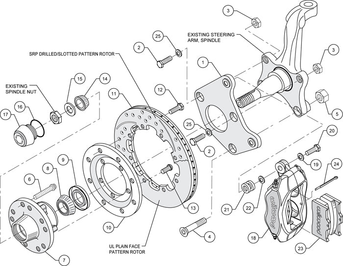 62-72 CDP B&E BODY W/DRUMS FULL DISC BRAKE KIT,12" DRILLED ROTORS,BLACK