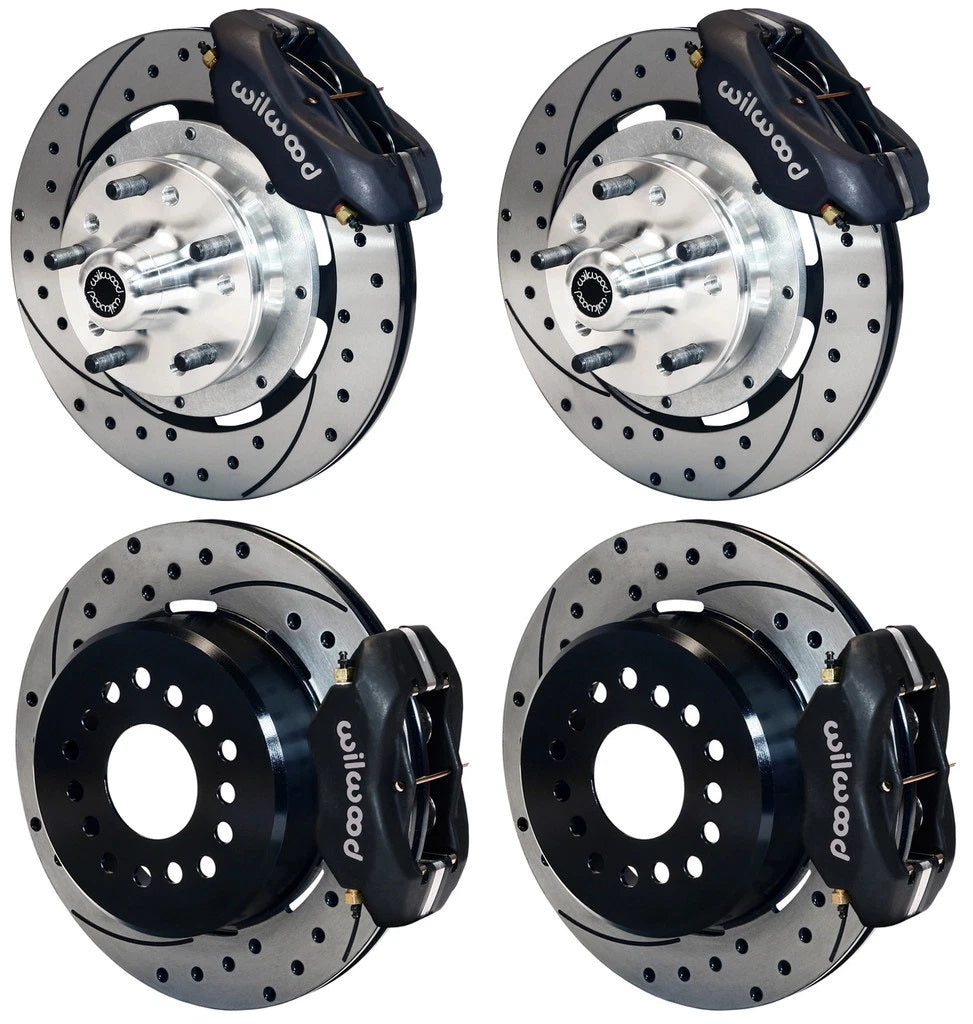 62-72 CDP B&E BODY W/DRUMS FULL DISC BRAKE KIT,12" DRILLED ROTORS,BLACK
