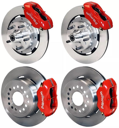 62-72 CDP B&E BODY W/DRUMS FULL DISC BRAKE KIT,12" ROTORS,RED CALIPERS