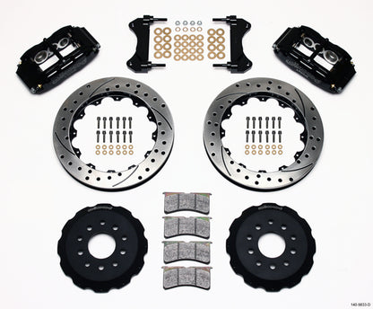 98-02 CAMARO FULL DISC BRAKE KIT,13" DRILLED ROTORS,BLACK CALIPERS