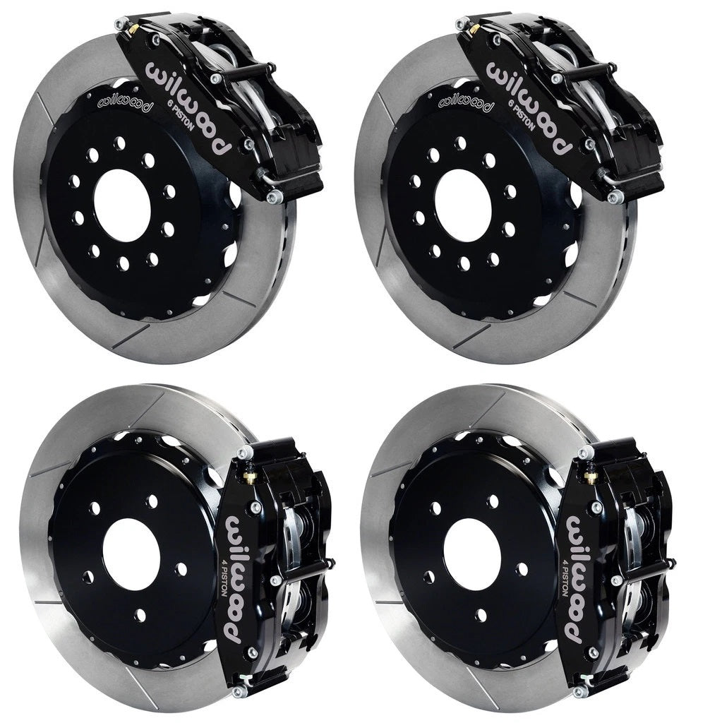 98-02 CAMARO FULL DISC BRAKE KIT,14/13" ROTORS,BLACK CALIPERS