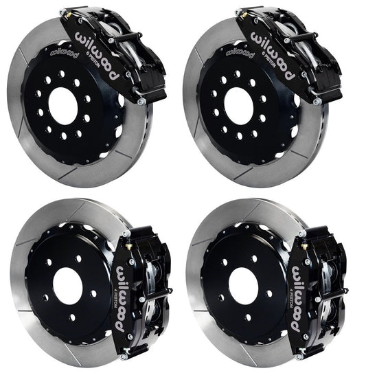 98-02 CAMARO FULL DISC BRAKE KIT,14/13" ROTORS,BLACK CALIPERS