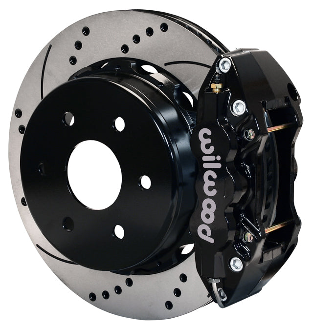 99-18 GM 1500 TRUCK/SUV W/2 PISTON OE,REAR,AERO4 BLACK CALIPERS,14.25" DRILLED